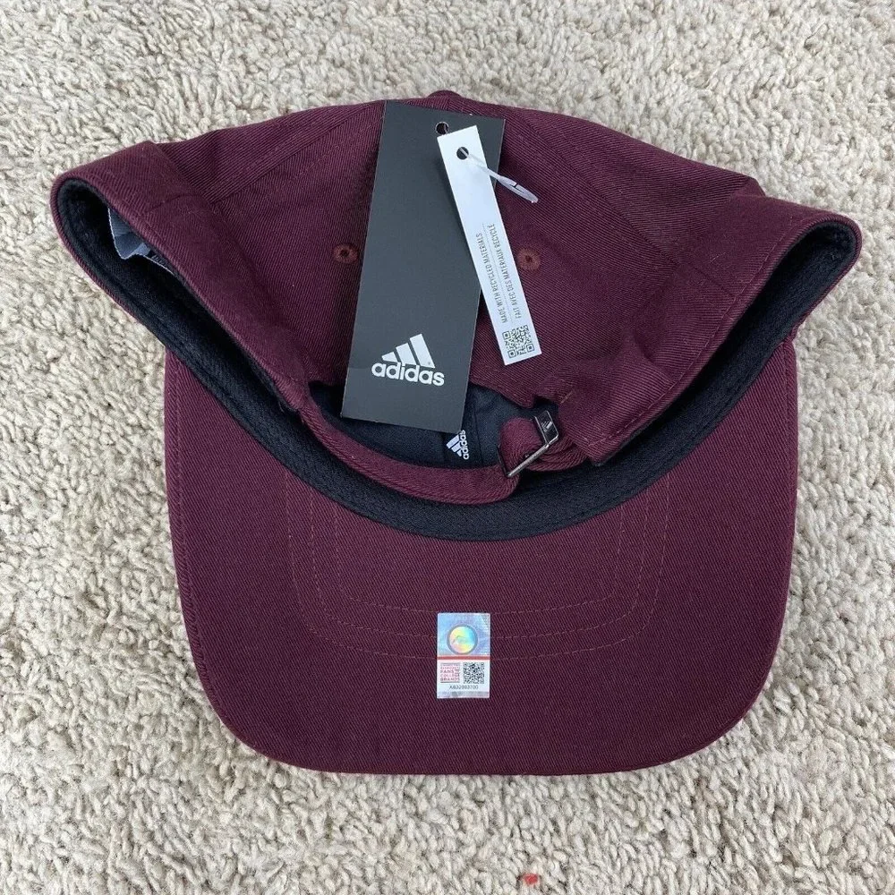 Texas A&M Aggies Adidas Hat Maroon White Script Adjustable‎ Slouch Dad Cap NWT